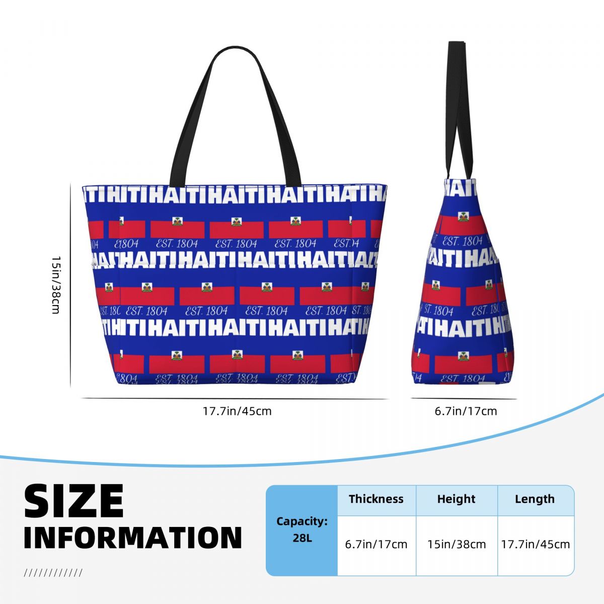 Haiti EST. Torba plażowa z fla – Yoga Fitness Merch recenzja i cena