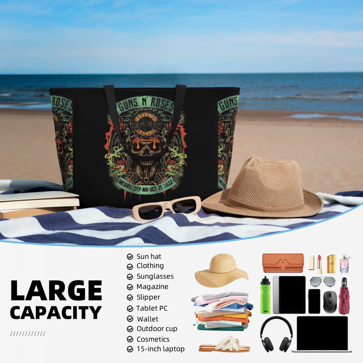 Torba plażowa Guns N Roses z m – Yoga Fitness Merch recenzja i cena